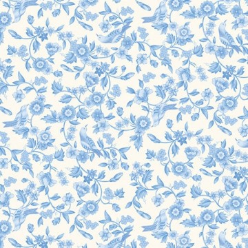 Hvit med blå blomster-16913 09
