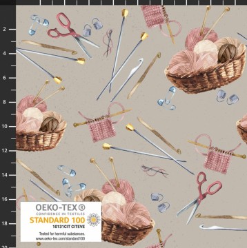 Cosy knit-Beige med strikkekurv-150