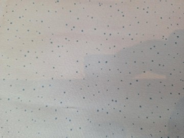 Hvit med blå prikker