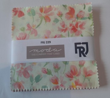 Charm pack-Rosa blomster og hjerter