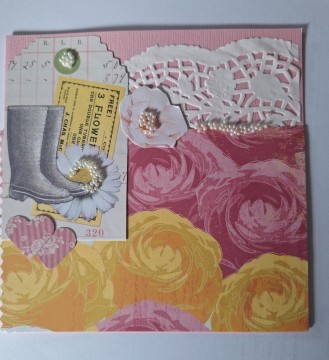 Rosa kort med Ranukler nr 11